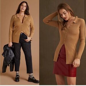 Anthropologie Maeve Ribbed Slim Cardigan